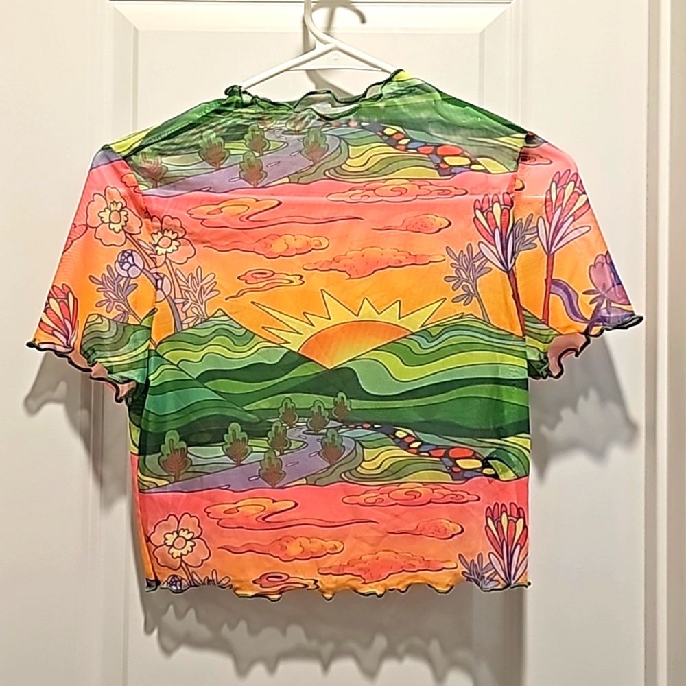 Bright sheer crop top